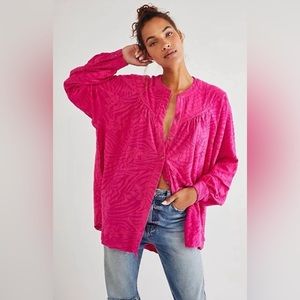 FREE PEOPLE Can’t Stop Dreaming Oversized Pink Tunic Top